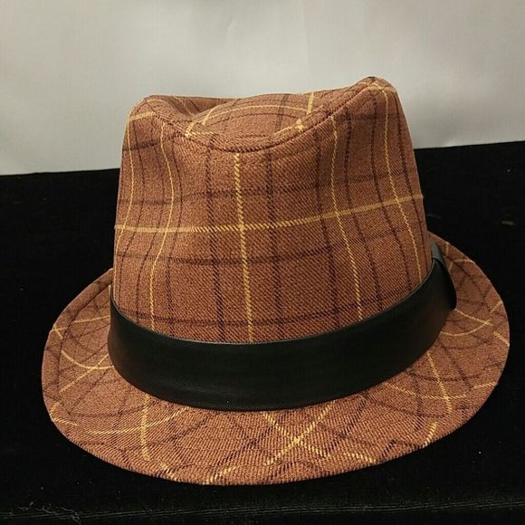 MEN'S MONTIQUE STINGY BRIM PLAID FEDORA HAT. - Picture 7 of 7